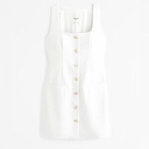 Abercrombie & Fitch Cream Mara Squareneck Vest Mini Dress